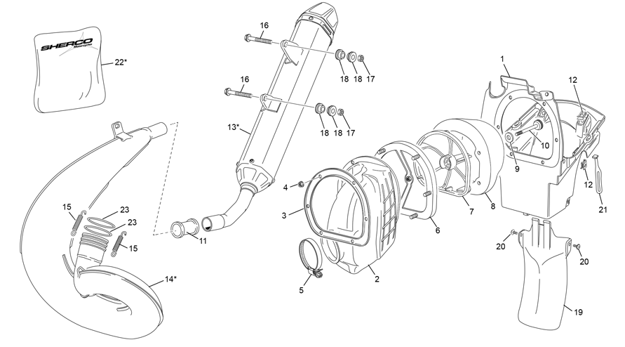 Air filter box-Exhaust system